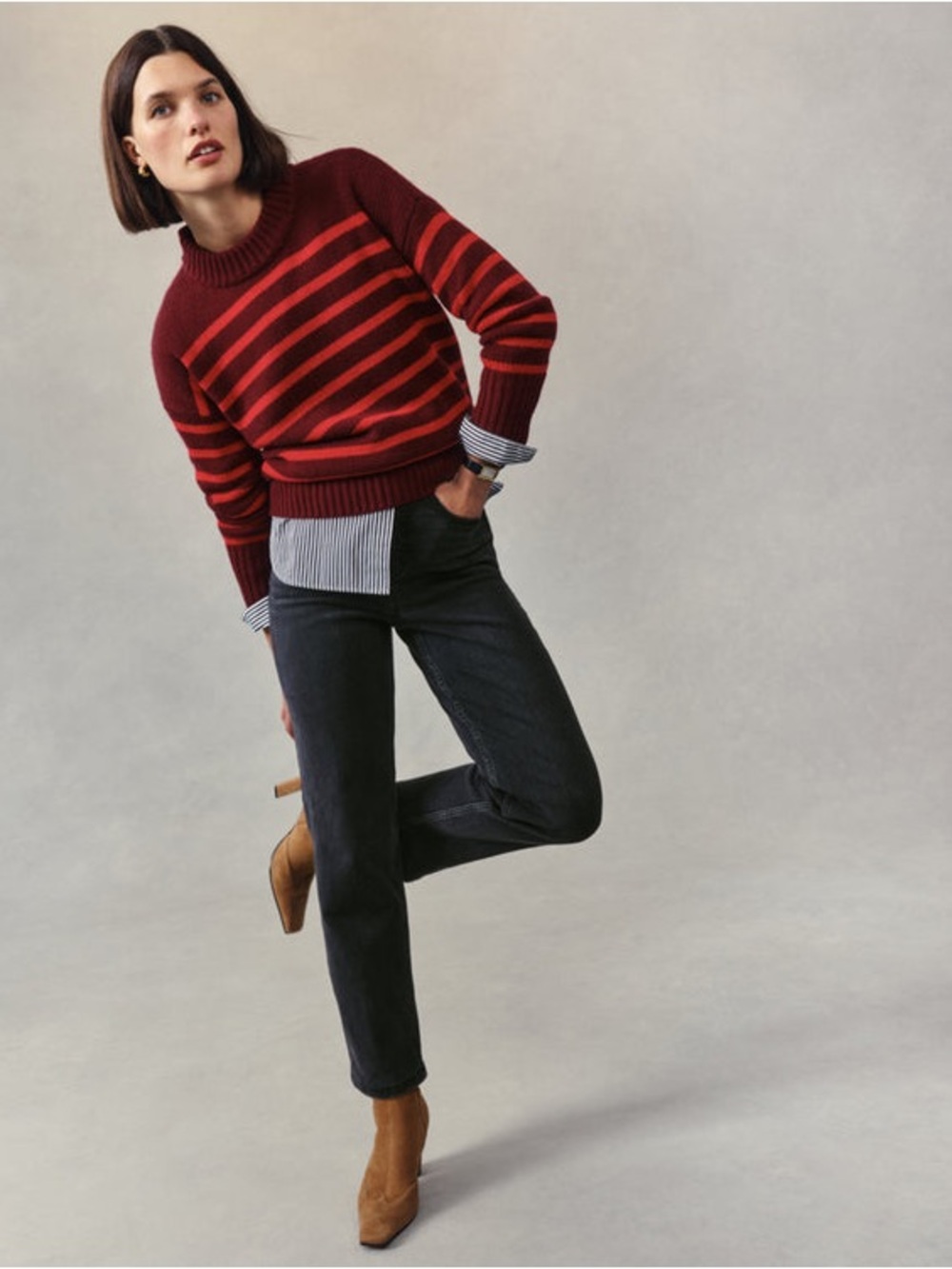 Women’s navy Stretch Straight-Leg Jeans - Classic Everyday Style